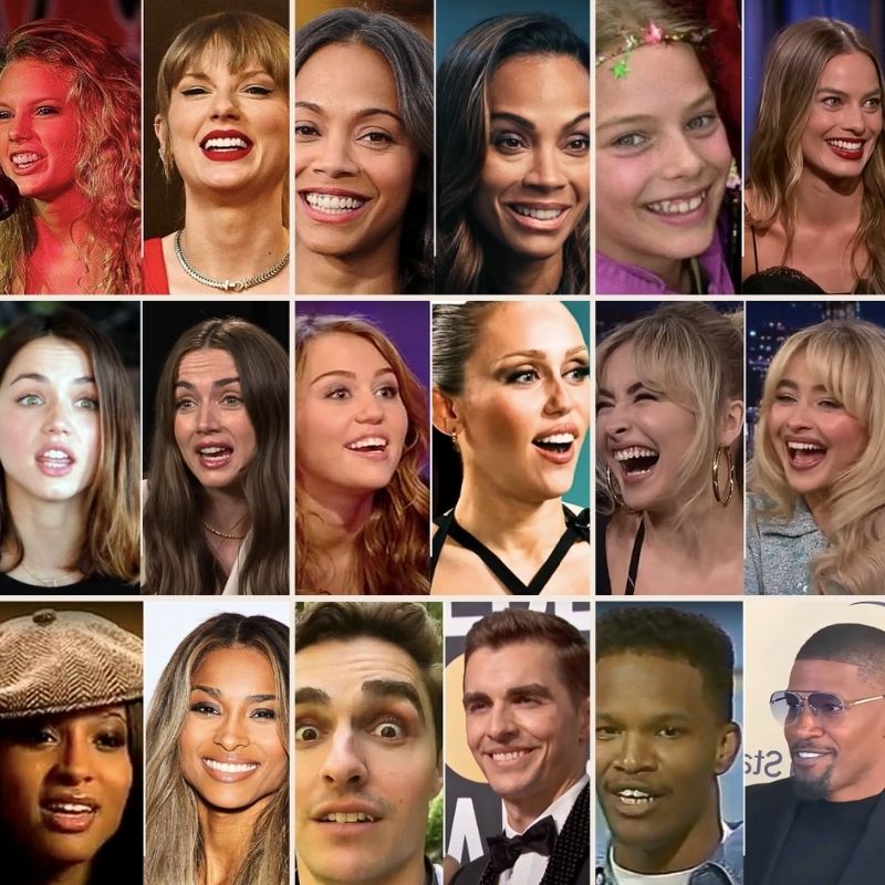 celebrities with teeth veneers and implants